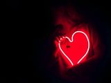 heart shaped red neon signage